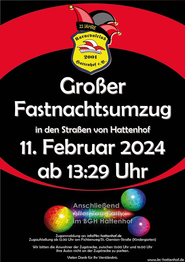 Großer Fastnachtsumzug am 11. Februar 2024